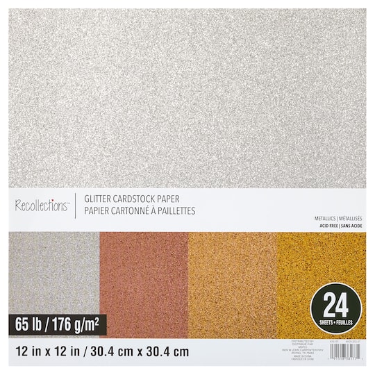 6 Pack: Glitter Metallic Cardstock Paper Pad by Recollections™, 12" x 12"